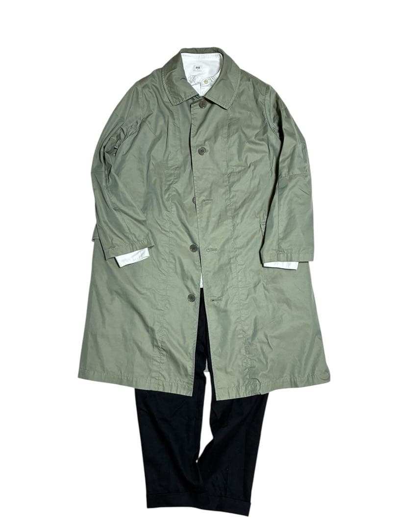 美品 プランテーション ステンカラーコート ライナー付き カーキ サイズ2