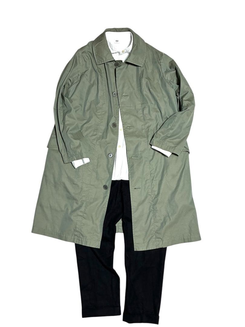 美品 プランテーション ステンカラーコート ライナー付き カーキ サイズ2