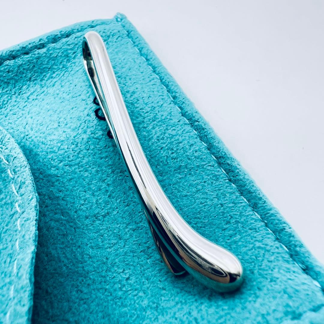 美品　ティファニー　ティアドロップ　ネクタイピン　クリップ　バー　シルバー