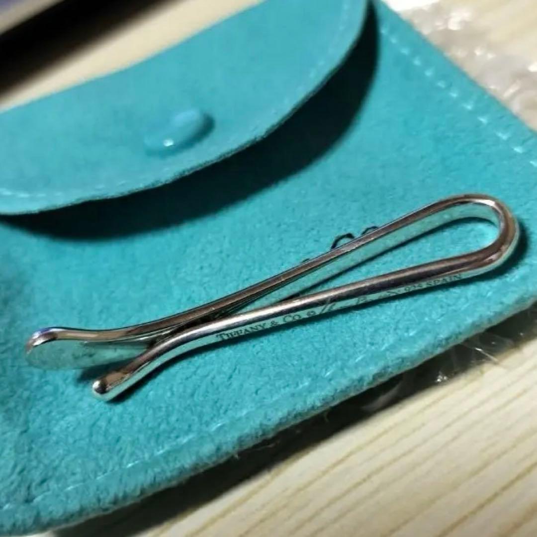 美品　ティファニー　ティアドロップ　ネクタイピン　クリップ　バー　シルバー
