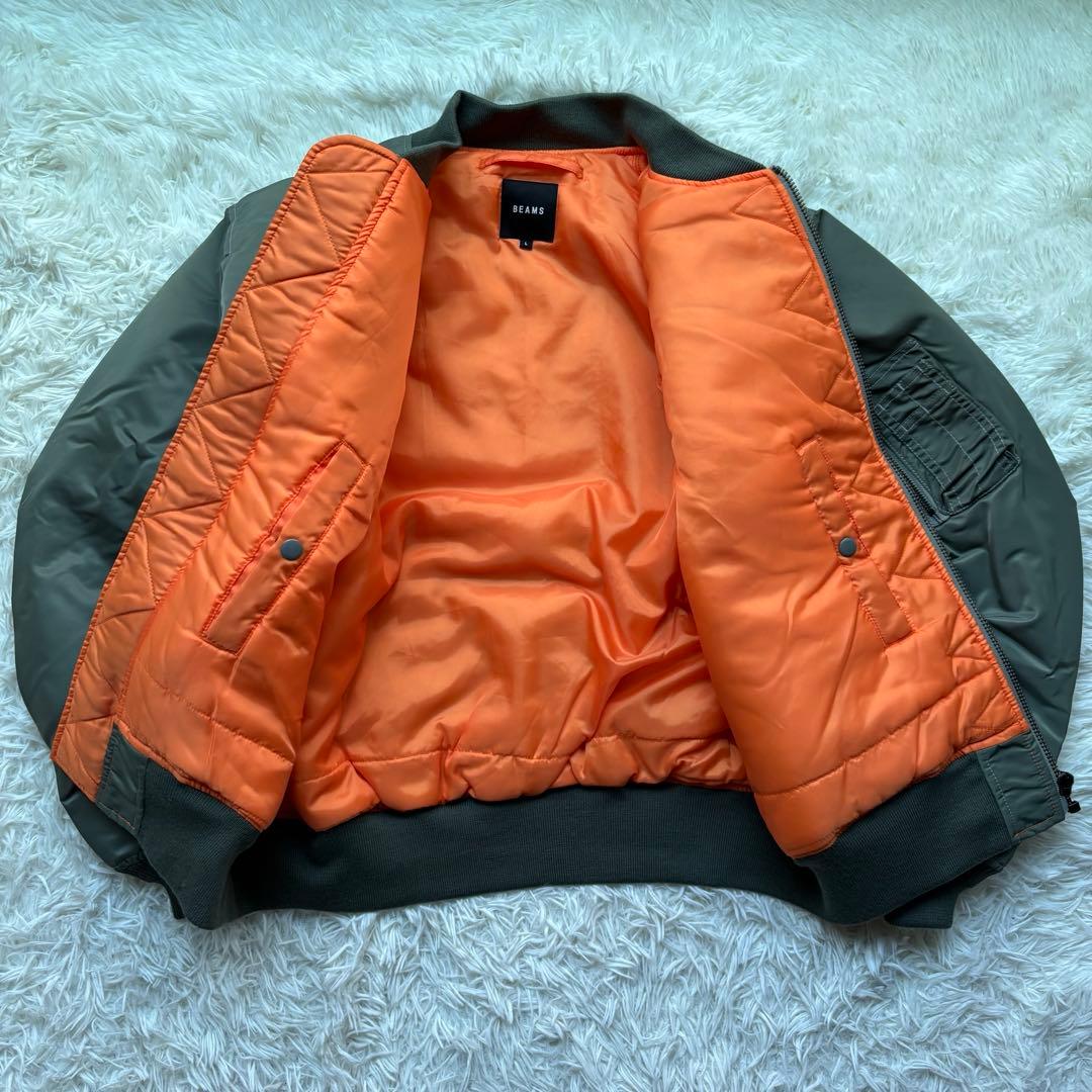 未使用級✨ BEAMS サーモライト MA-1 リラックスフィット L カーキ