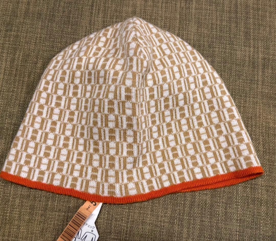 エルメス【帽子、ニットキャップ】100%ウール、クリーニング済み