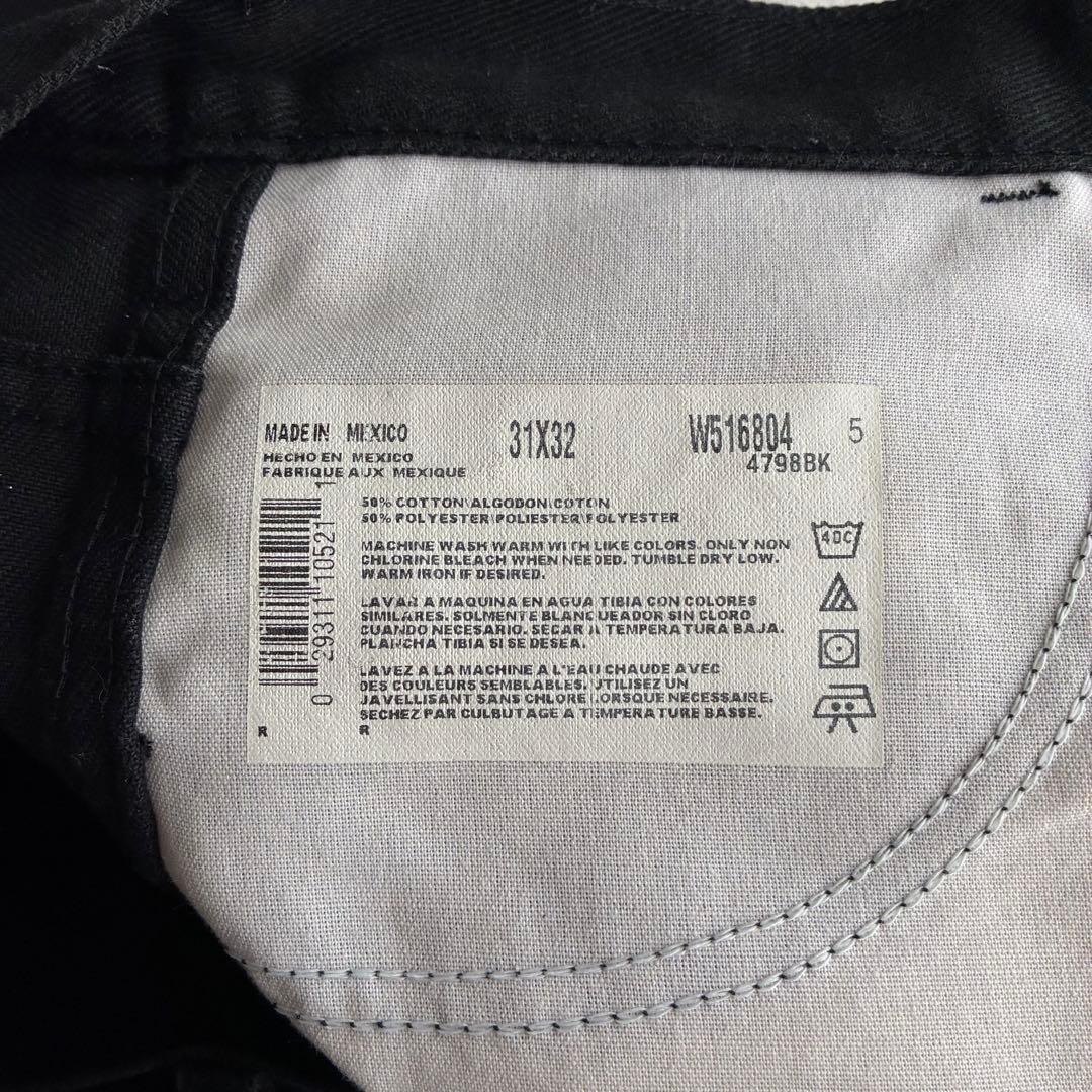 90s DICKIES コットンポリ スラックスパンツ ブラック W31 古着