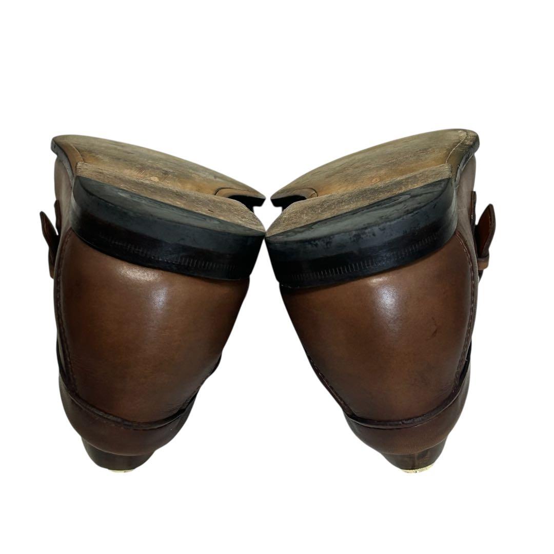 誠SANTONI バックルカーフローファー アンティークモカブラウン 6