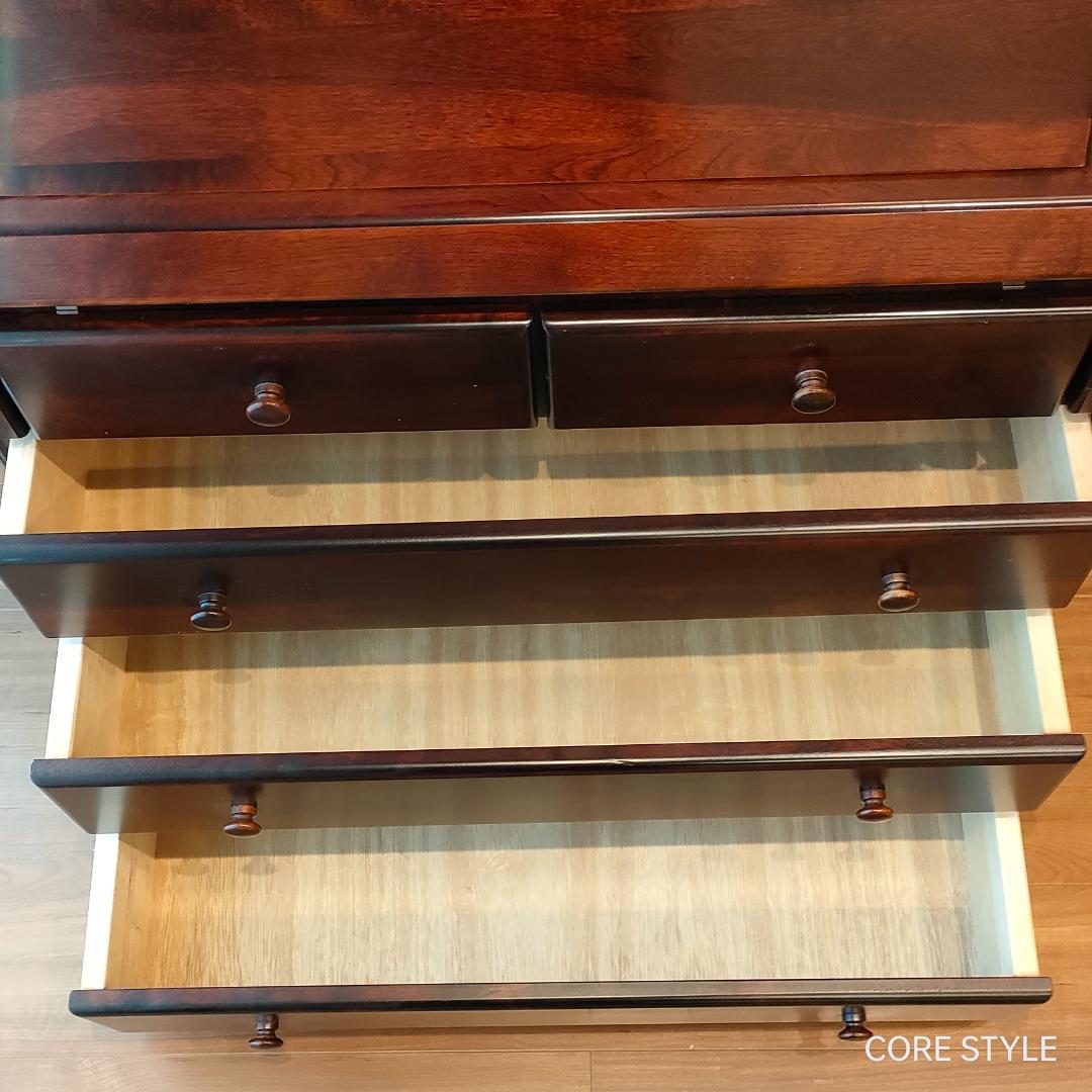 神居民芸　ライティングビューロー　ライティングデスク　樺 上棚付き 　A6