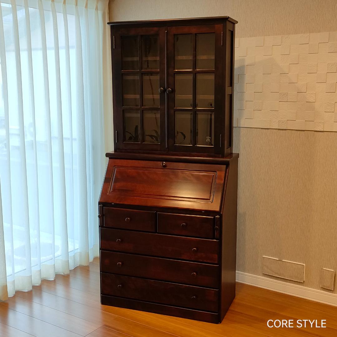 神居民芸　ライティングビューロー　ライティングデスク　樺 上棚付き 　A6