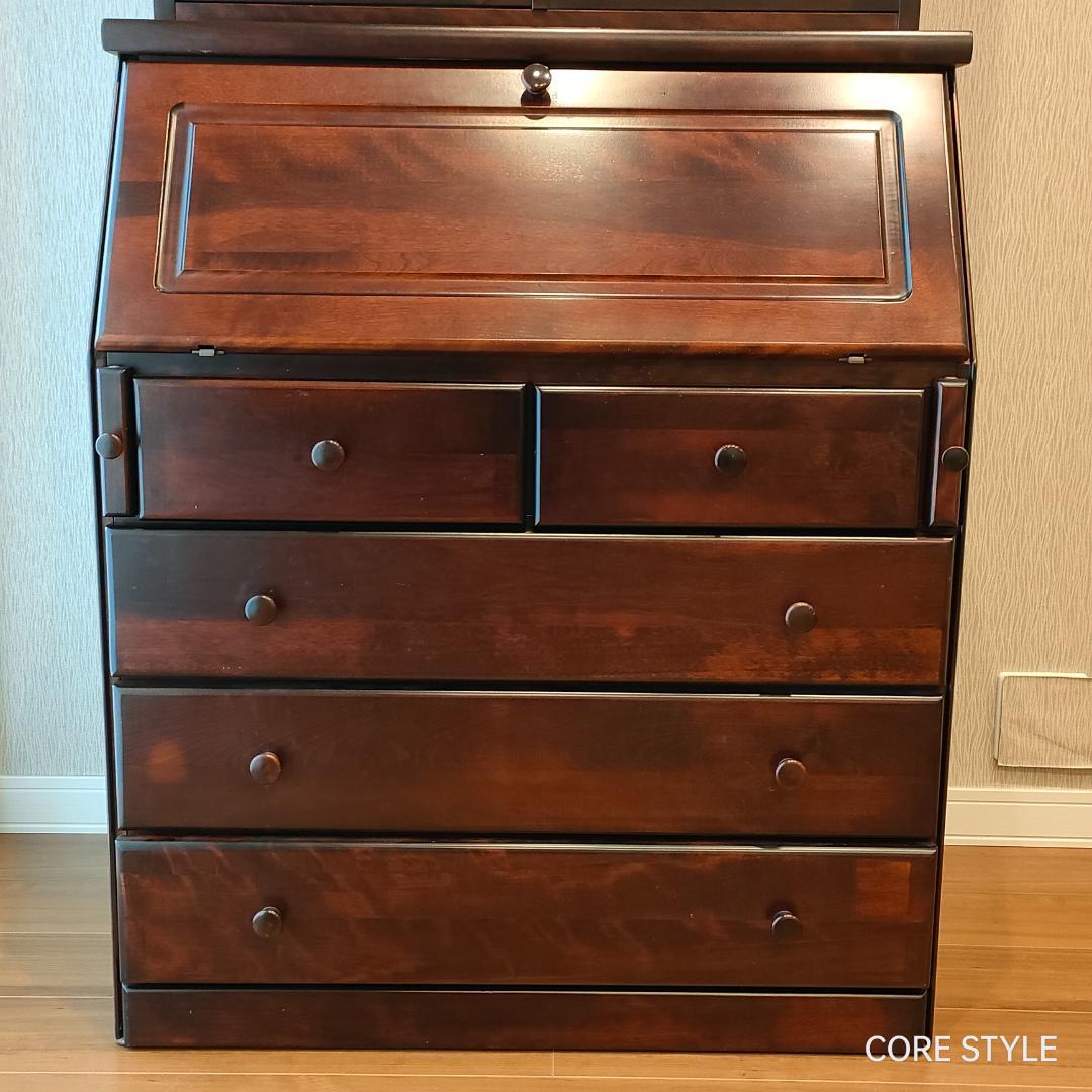 神居民芸　ライティングビューロー　ライティングデスク　樺 上棚付き 　A6