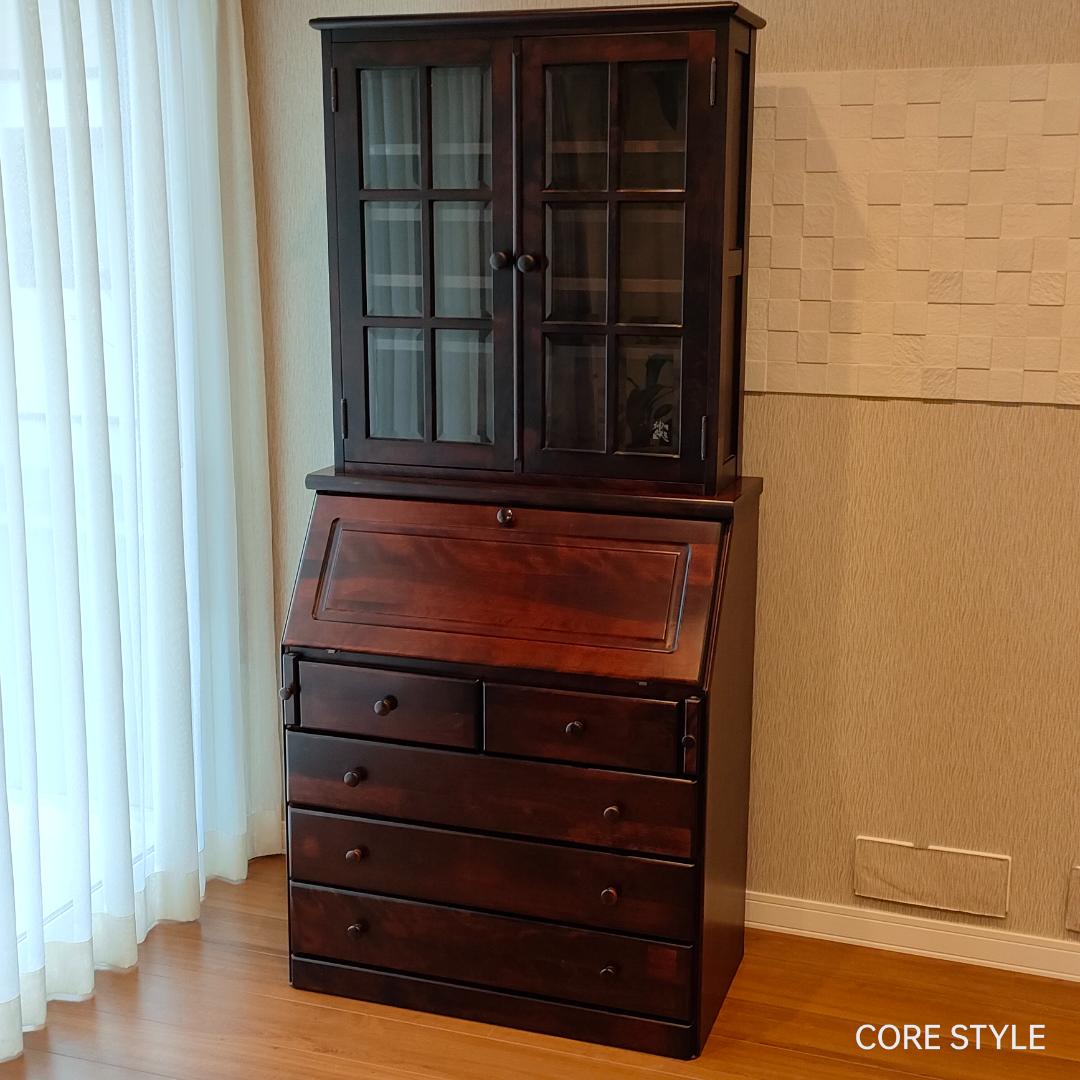 神居民芸　ライティングビューロー　ライティングデスク　樺 上棚付き 　A6