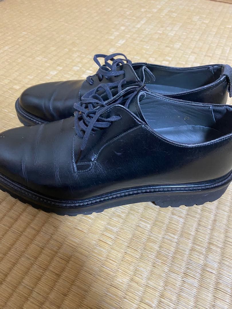 ダブルエイチ　WH プレーントゥ　黒