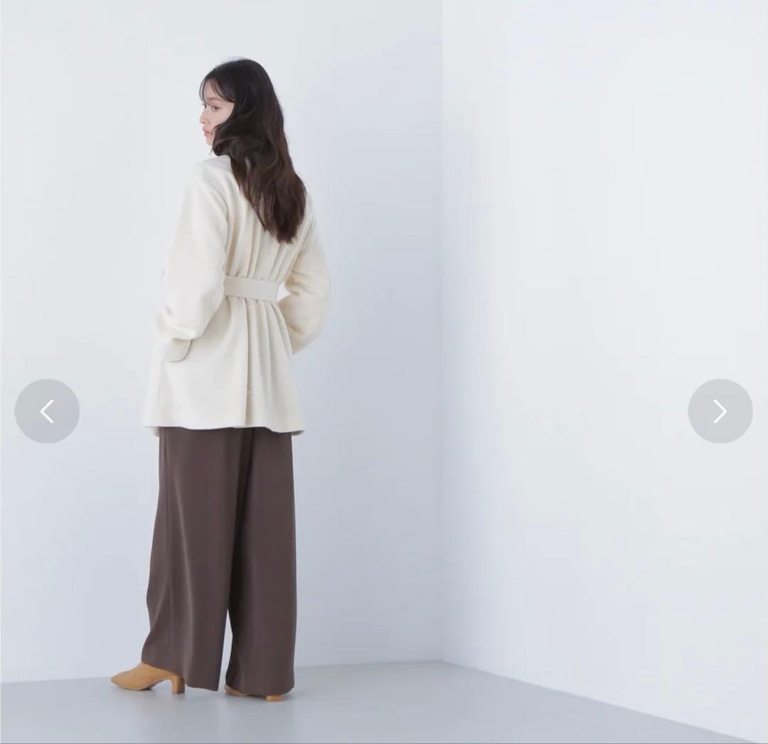 NATURAL BEAUTY BASIC ベルテッドミディコート オフホワイトS