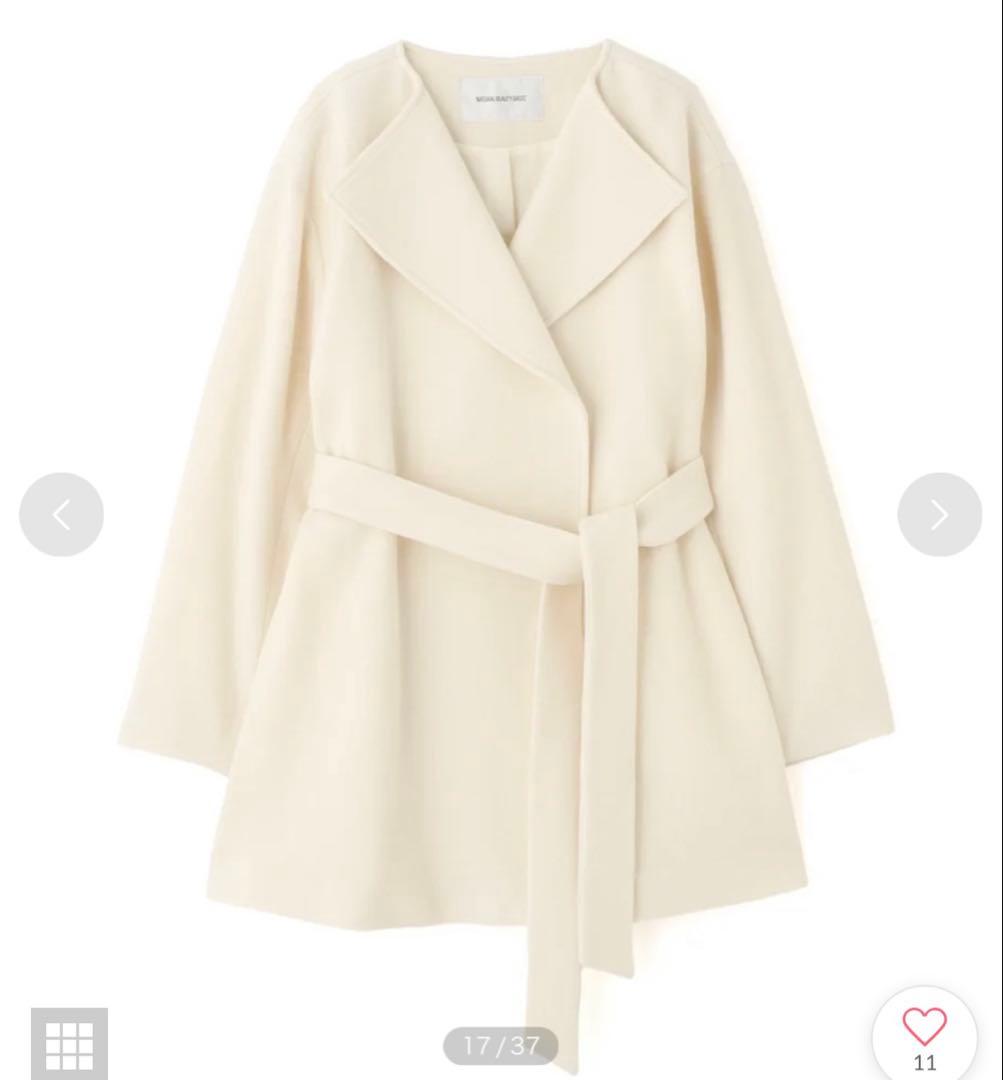 NATURAL BEAUTY BASIC ベルテッドミディコート オフホワイトS