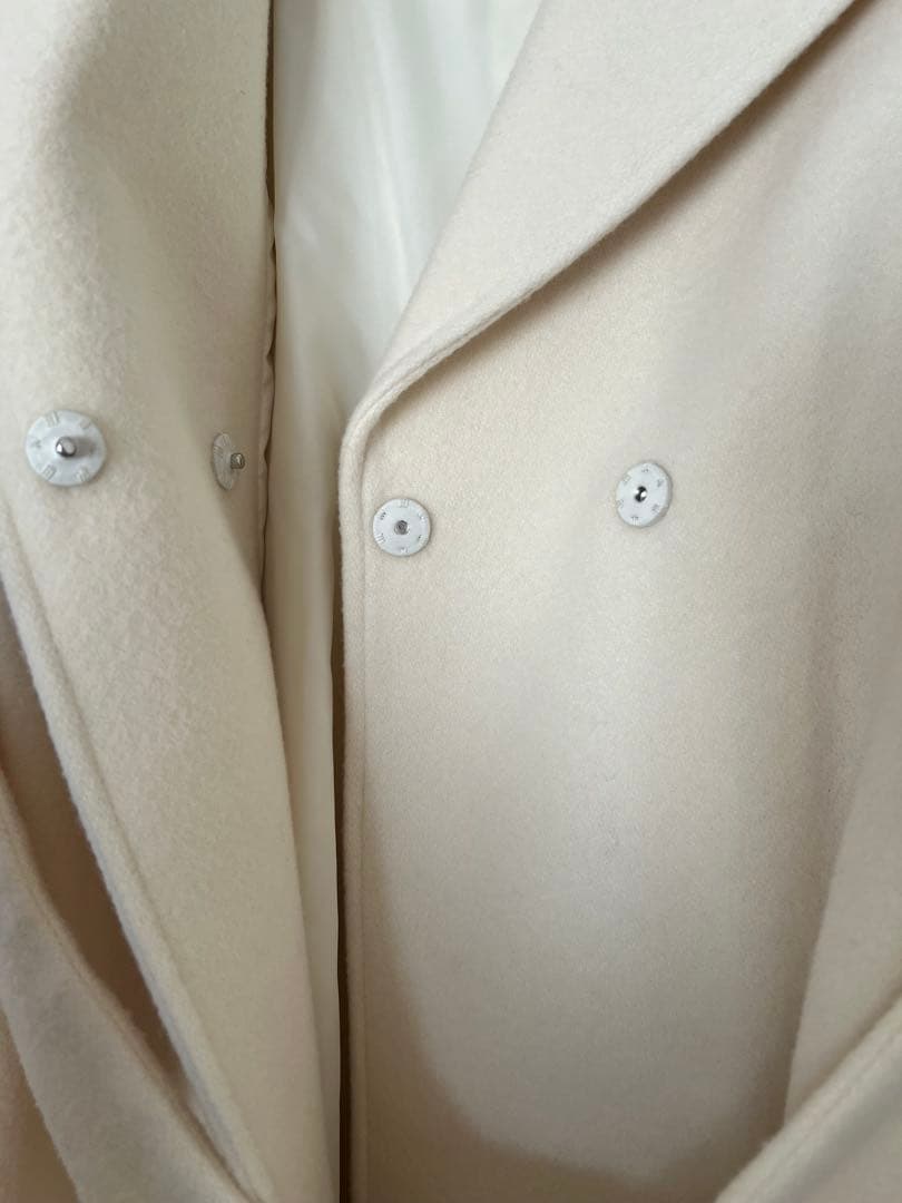 NATURAL BEAUTY BASIC ベルテッドミディコート オフホワイトS