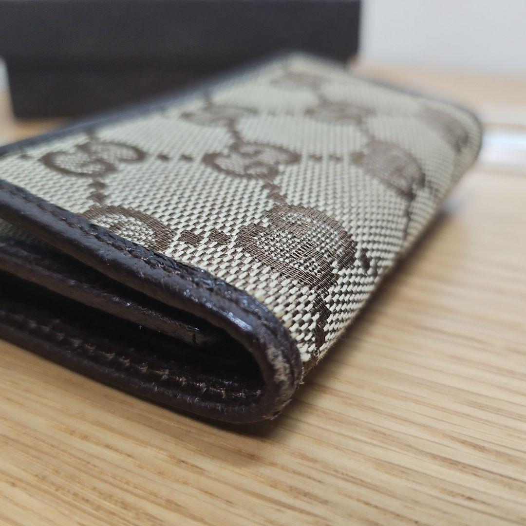 GUCCI グッチ GGキャンバス 6連キーケース レザー ダークブラウン