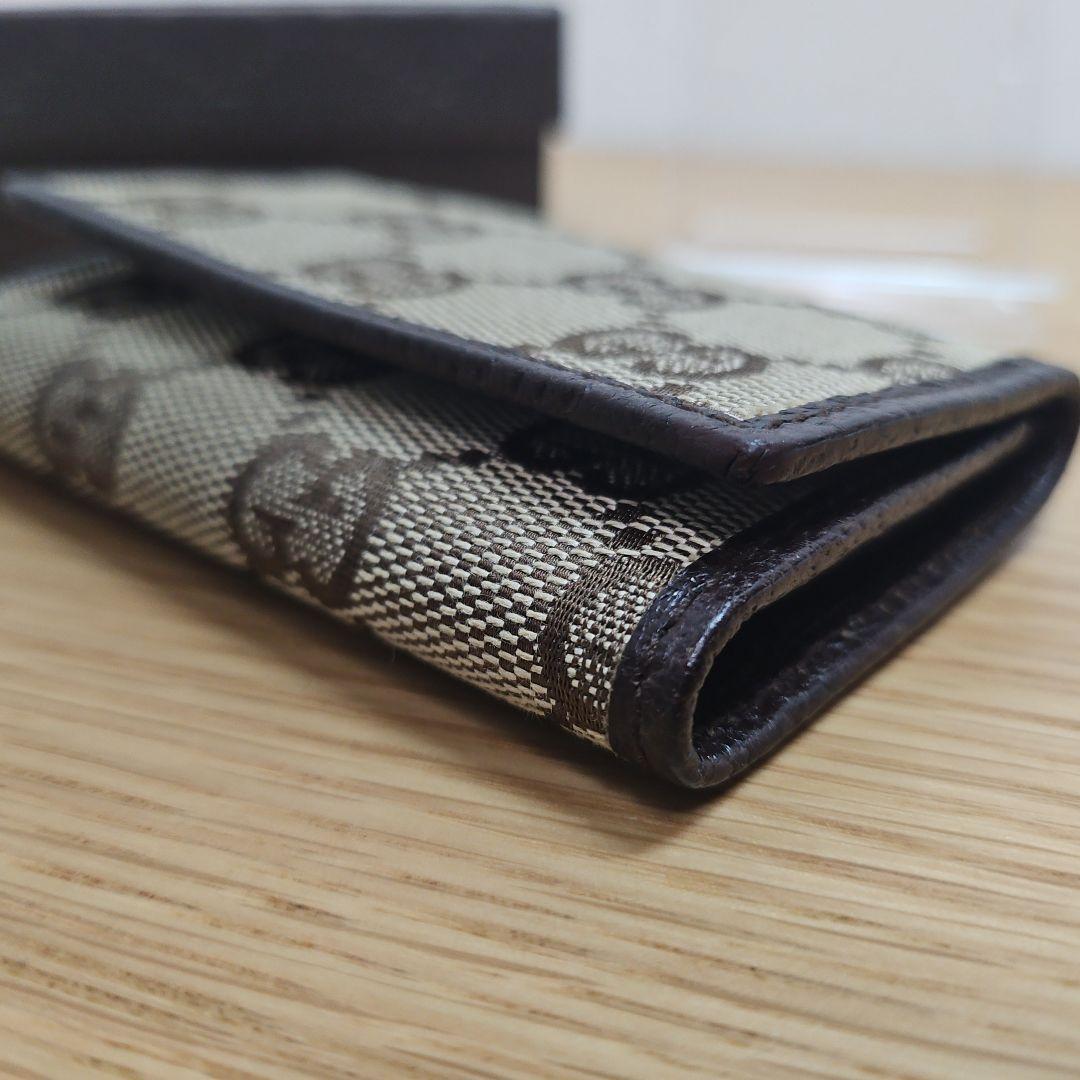 GUCCI グッチ GGキャンバス 6連キーケース レザー ダークブラウン