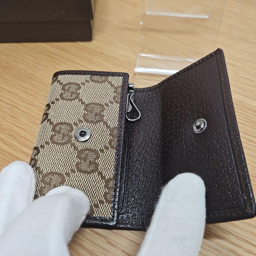 GUCCI グッチ GGキャンバス 6連キーケース レザー ダークブラウン