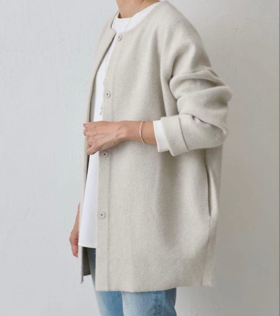 t*a様 ビアズリー✳︎洗えるニットコート✳︎アイボリー✳︎BEARDSLEY✳