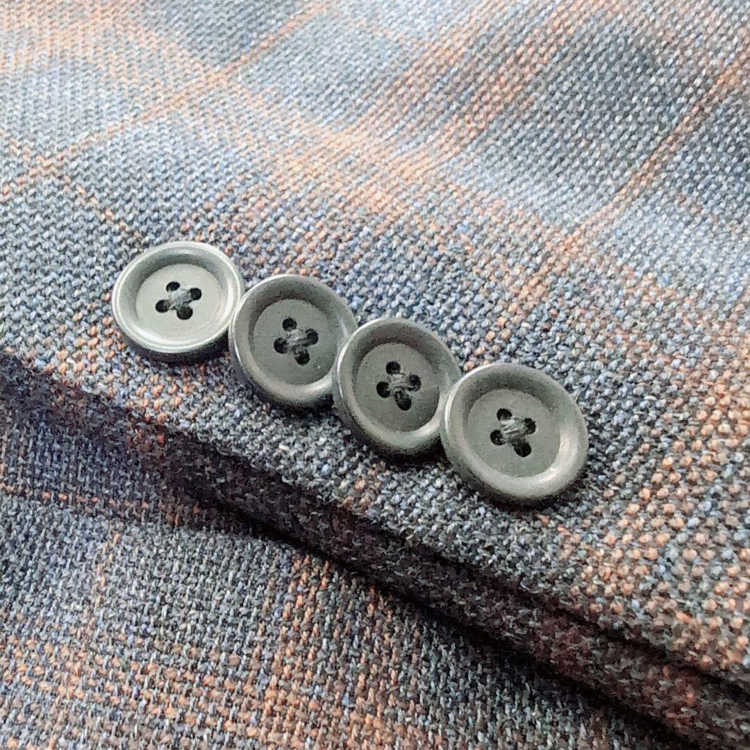 【未使用級】SOVEREIGN　ネイビー　チェック　アンコン　ストレッチ　L