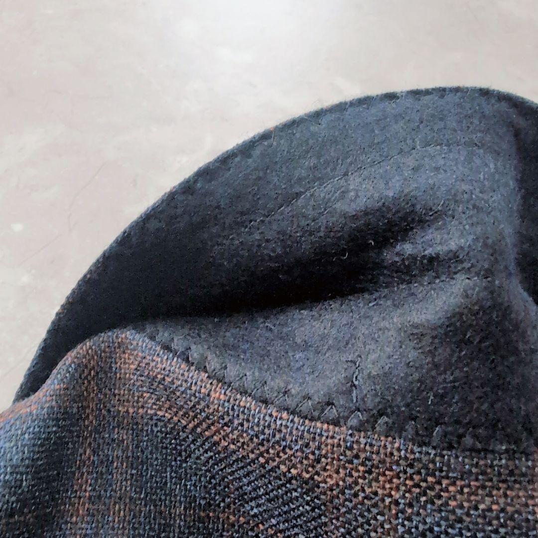 【未使用級】SOVEREIGN　ネイビー　チェック　アンコン　ストレッチ　L