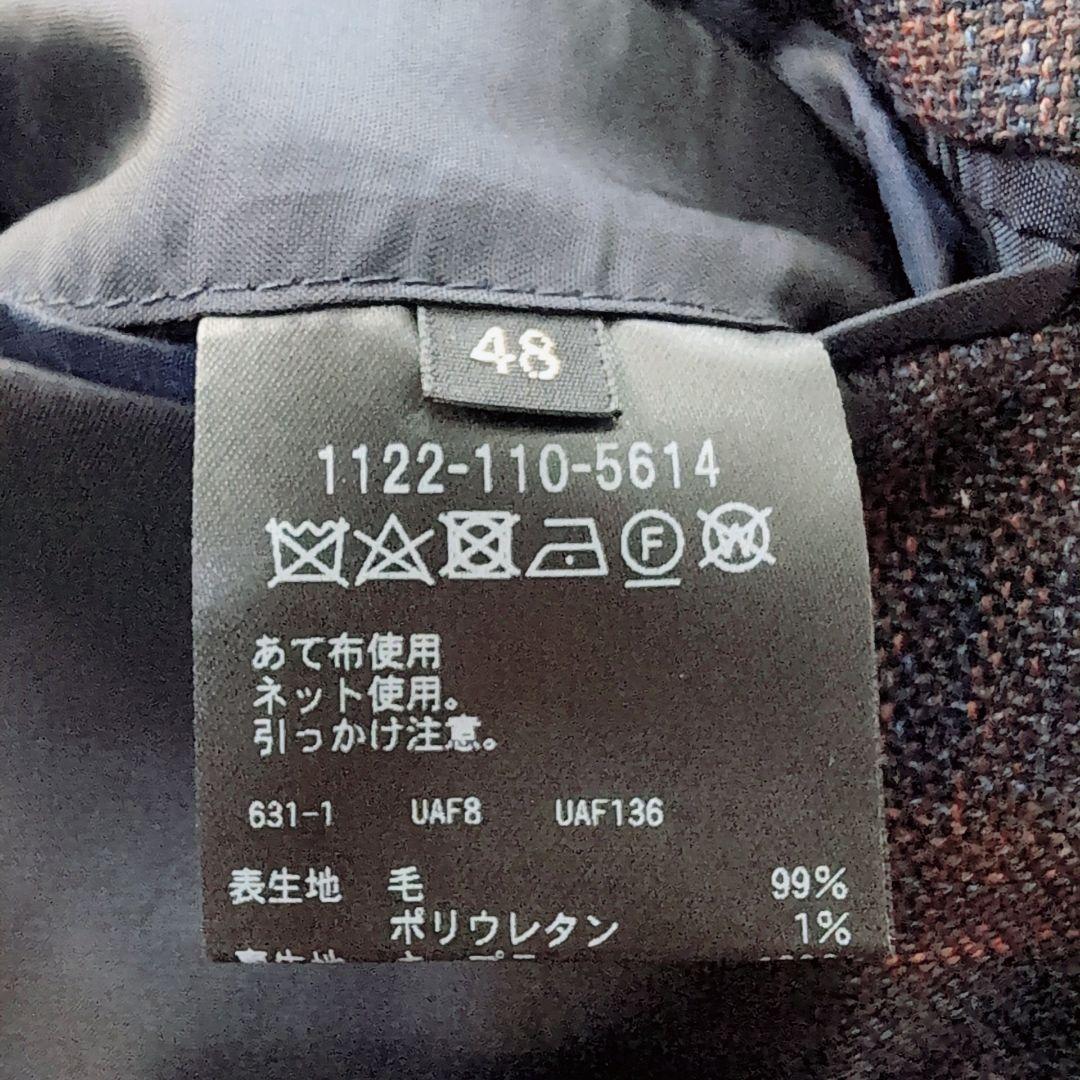 【未使用級】SOVEREIGN　ネイビー　チェック　アンコン　ストレッチ　L