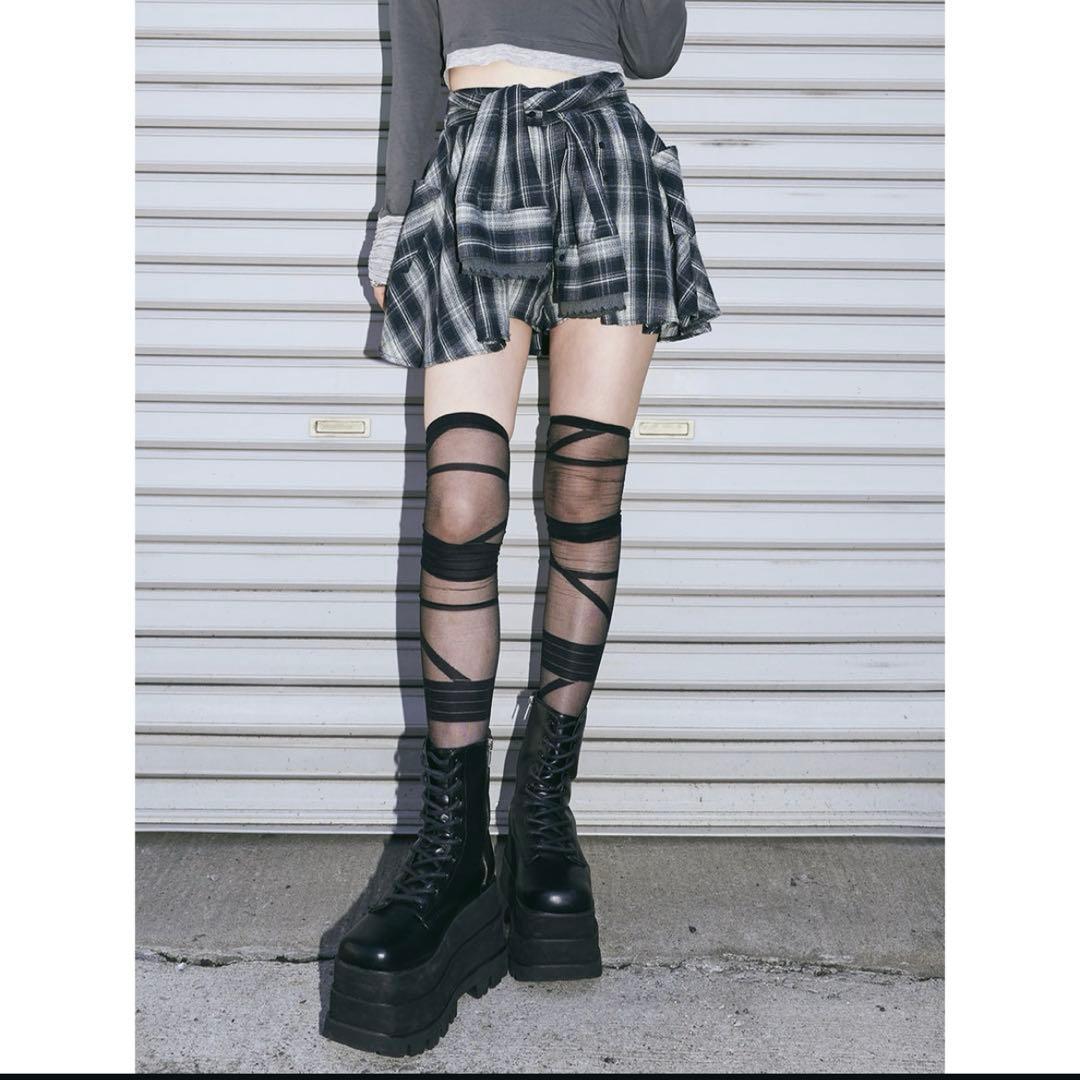 レイヤードチェックショートパンツ　ダーリッチ