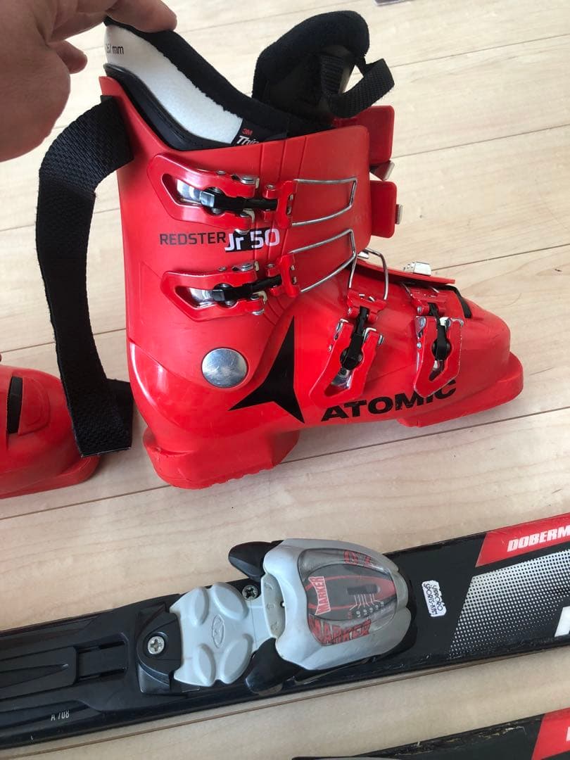 120cm 子供スキーセット　スキー靴　22.5cm ポール