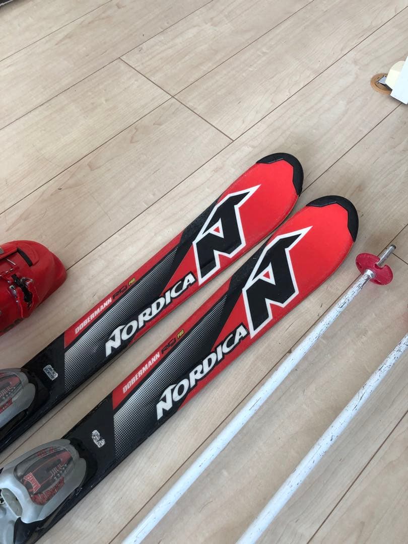 120cm 子供スキーセット　スキー靴　22.5cm ポール