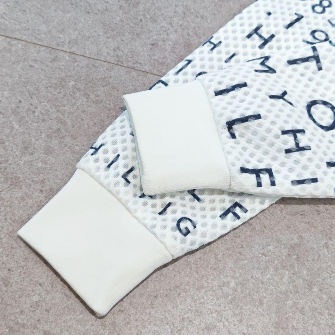 【トミーヒルフィガーゴルフ】ロゴ総柄メッシュブルゾン ジャンパー 袖リブ ゴルフ