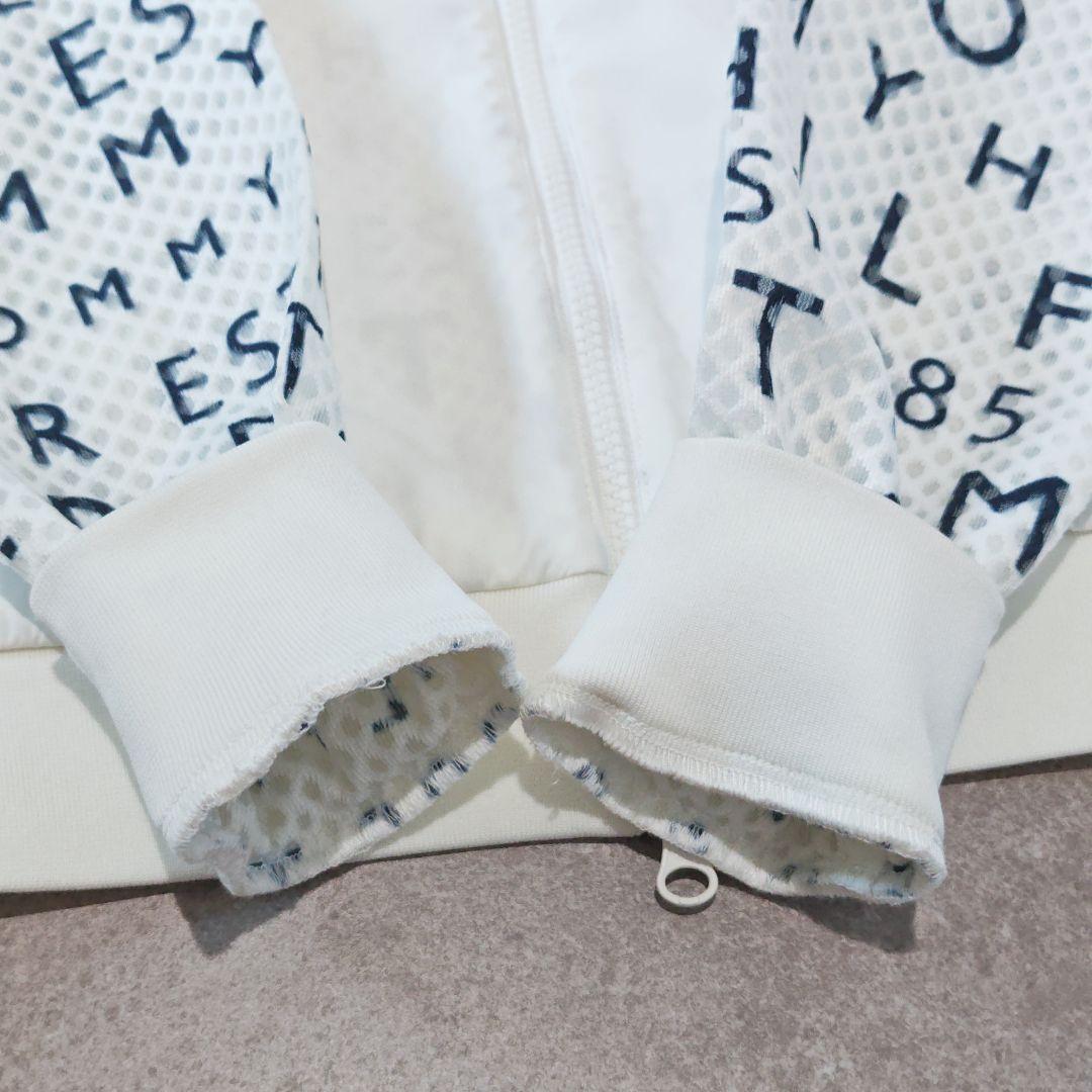 【トミーヒルフィガーゴルフ】ロゴ総柄メッシュブルゾン ジャンパー 袖リブ ゴルフ