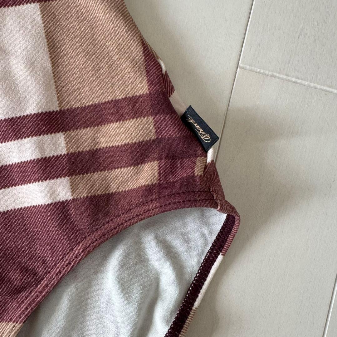 チャコット　レオタード　キッズ　チェック柄　ハイネック