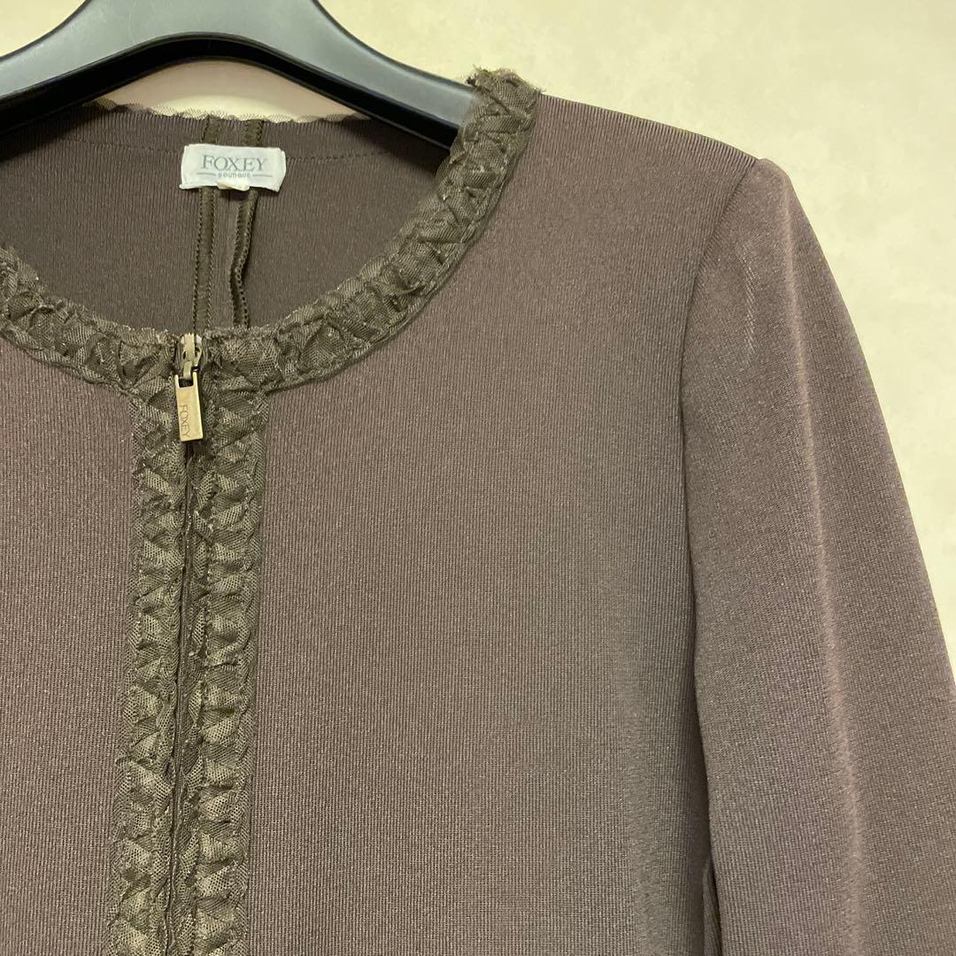 FOXEY フォクシー　ノーカラージャケット　40