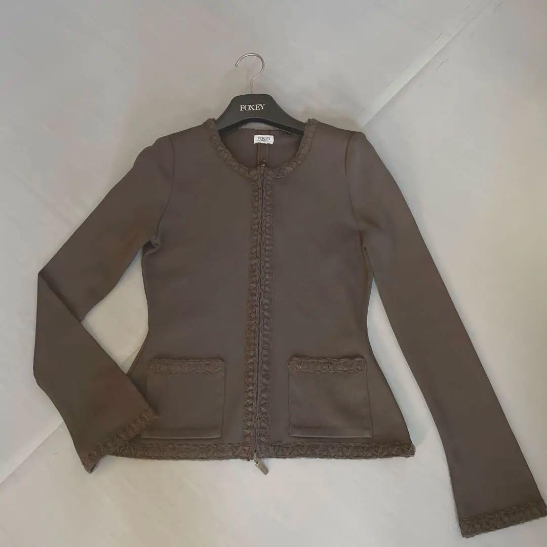 FOXEY フォクシー　ノーカラージャケット　40