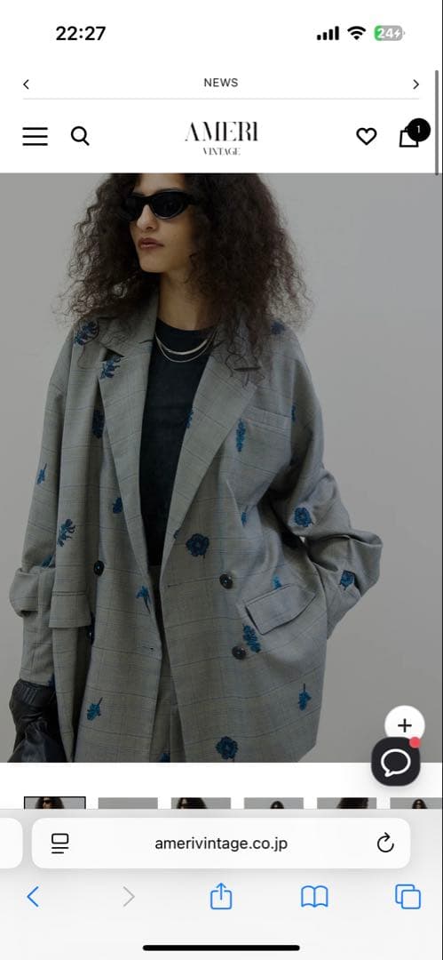 【ほぼ未使用】CHECK FLOWER PAPA JACKET Sサイズ