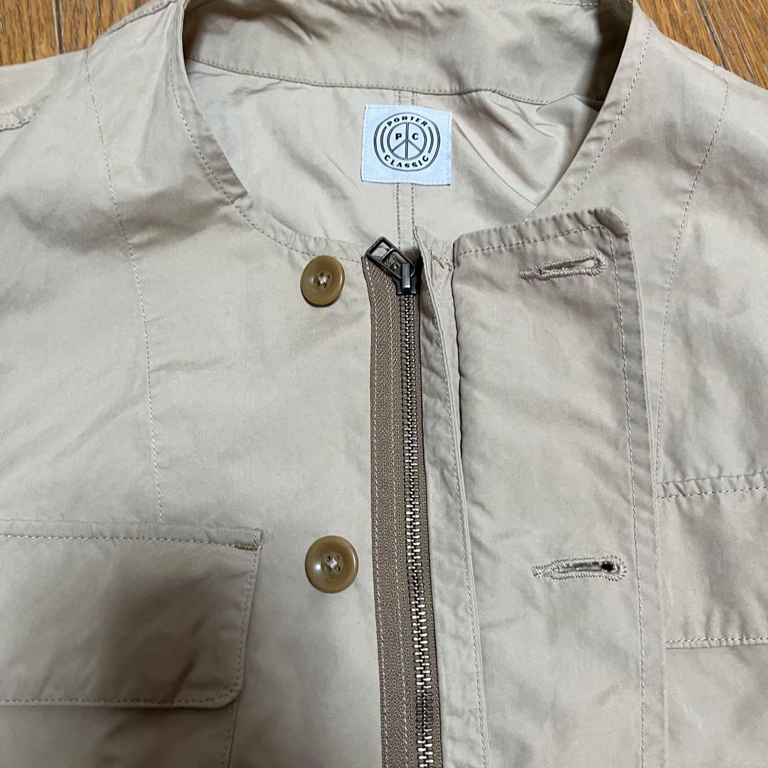 美品　Porter Classic ノーカラージャケット L ベージュ