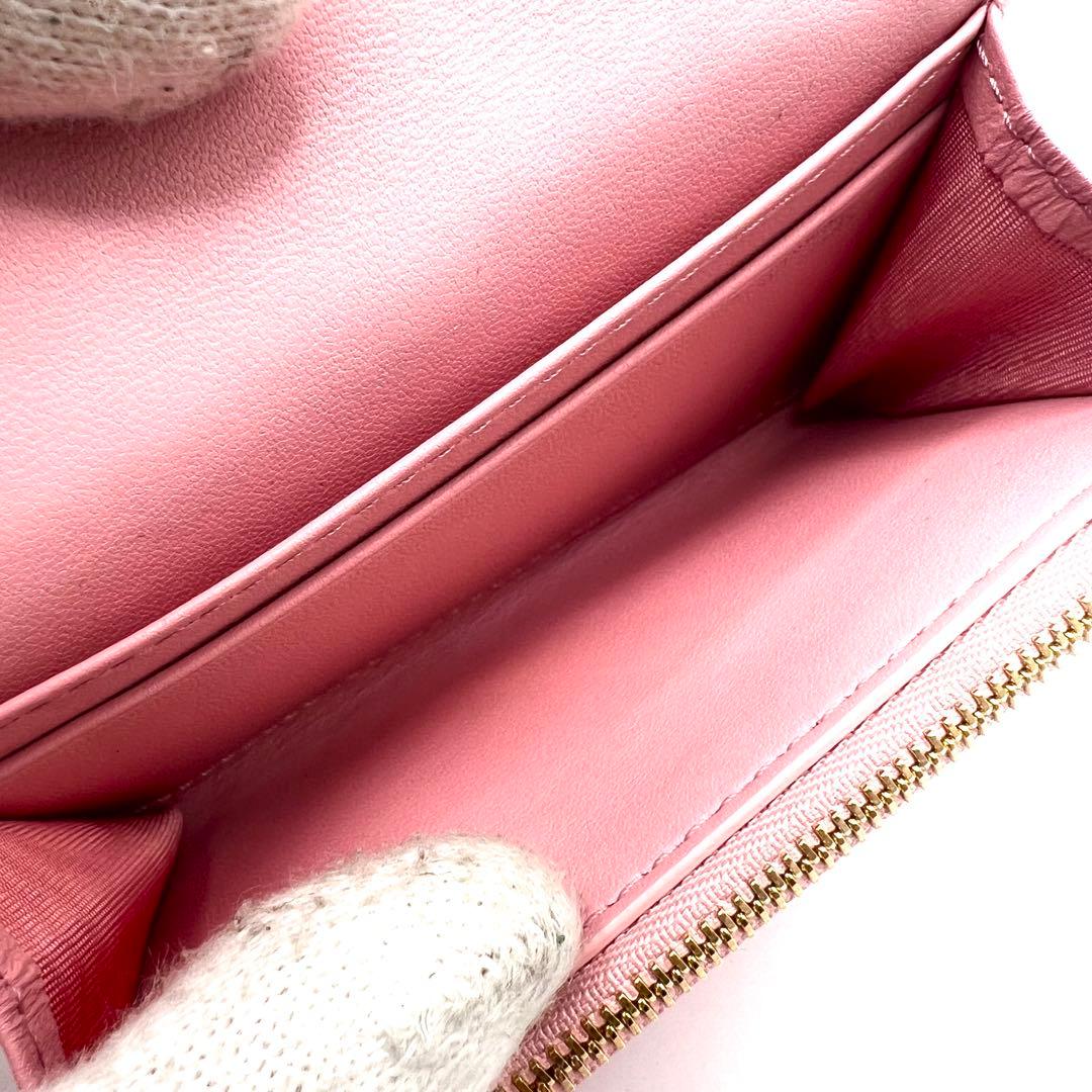 ディオール　ケース　マイディオールグライシンウォレット　ピンク　カナージュ