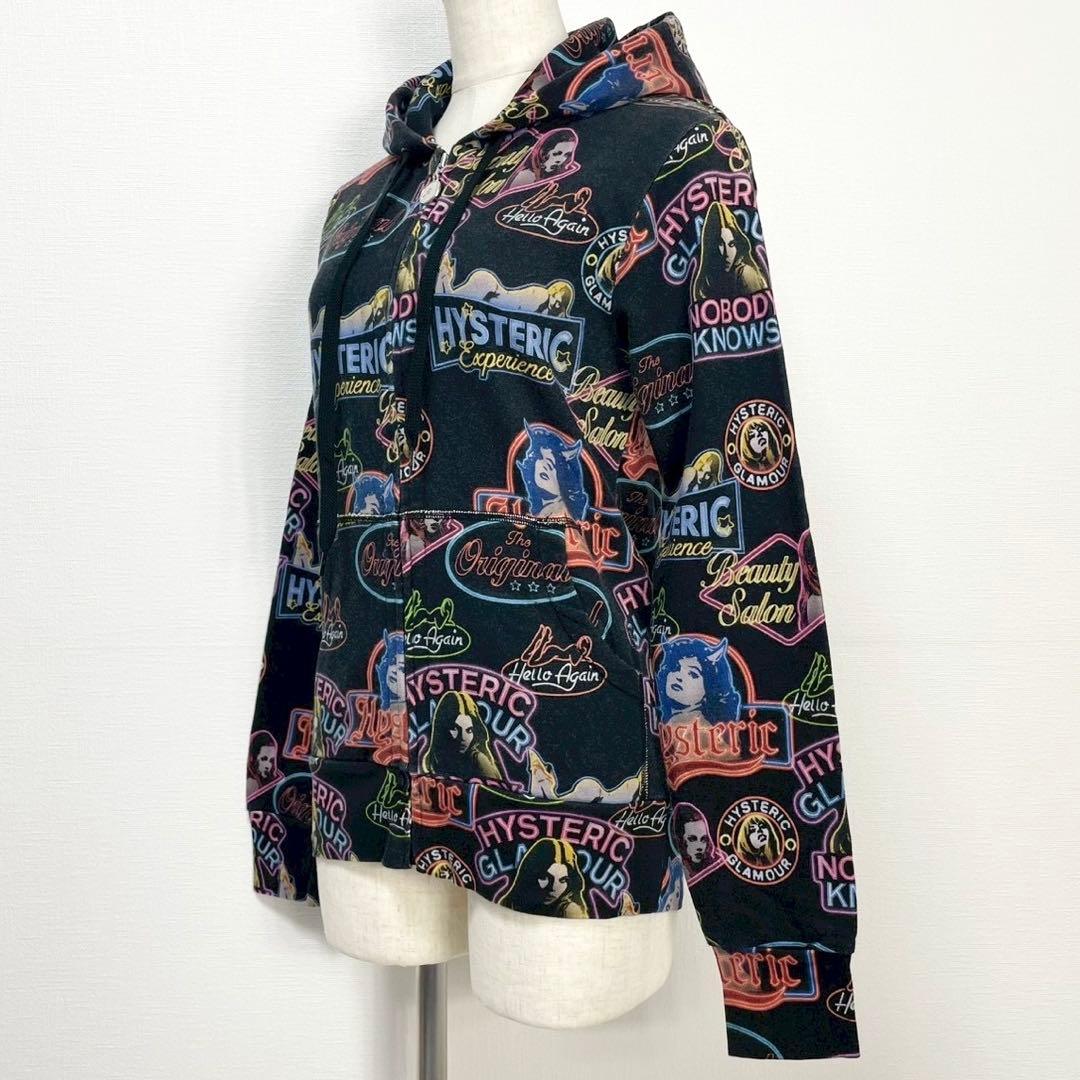 y2k❤️HYSTERIC GLAMOUR ヒスガール ネオンロゴ ジップパーカー