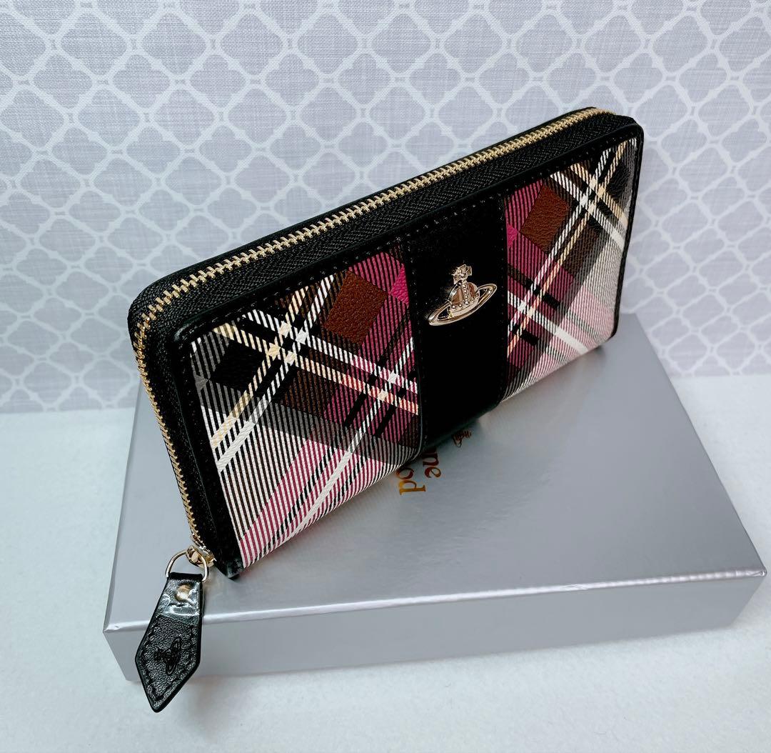 【大人気✨️1点】ヴィヴィアン・ウエストウッド チェック黒 長財布