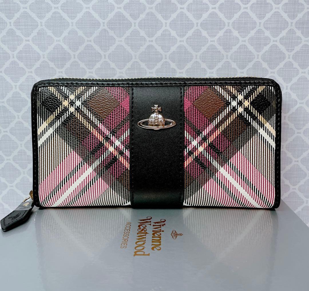 【大人気✨️1点】ヴィヴィアン・ウエストウッド チェック黒 長財布