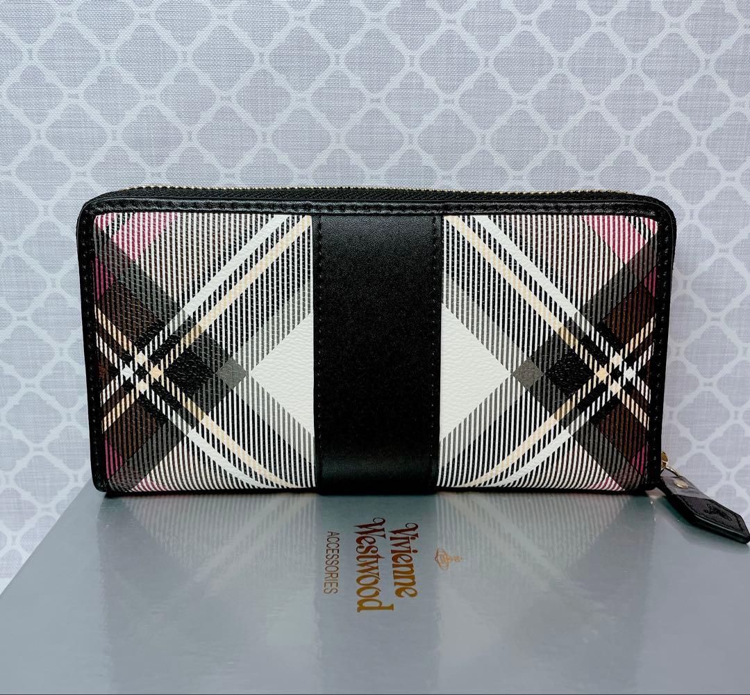【大人気✨️1点】ヴィヴィアン・ウエストウッド チェック黒 長財布
