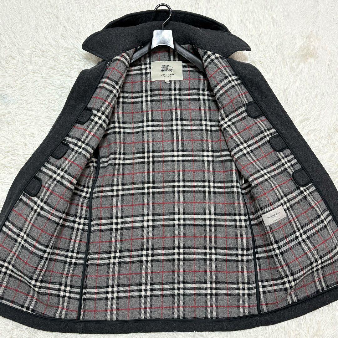 極美品 2way バーバリーロンドン ノバチェック ダッフルコート フード着脱