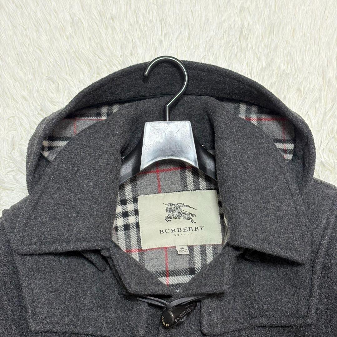 極美品 2way バーバリーロンドン ノバチェック ダッフルコート フード着脱