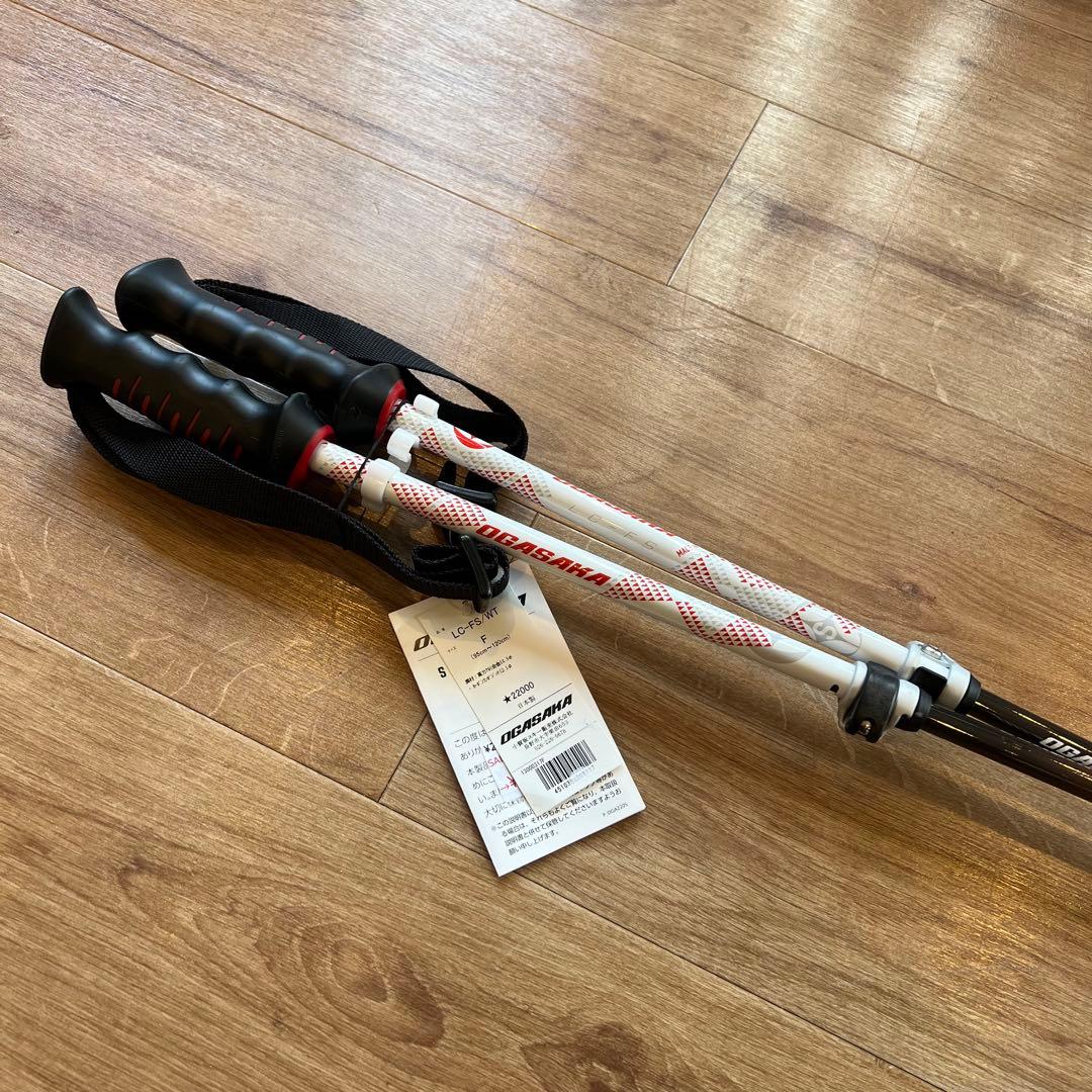 オガサカ　スキー ストックLC FS ホワイト 調整可能