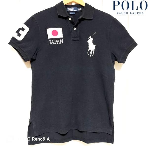 【古着】POLO ラルフローレン ビッグポニー 日本 刺しゅう 黒 【M】