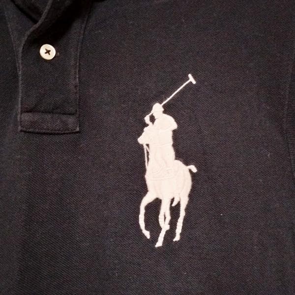 【古着】POLO ラルフローレン ビッグポニー 日本 刺しゅう 黒 【M】