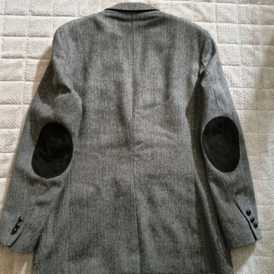 XL相当 テーラード ヘリンボーン エルボーパッチ くるみボタン