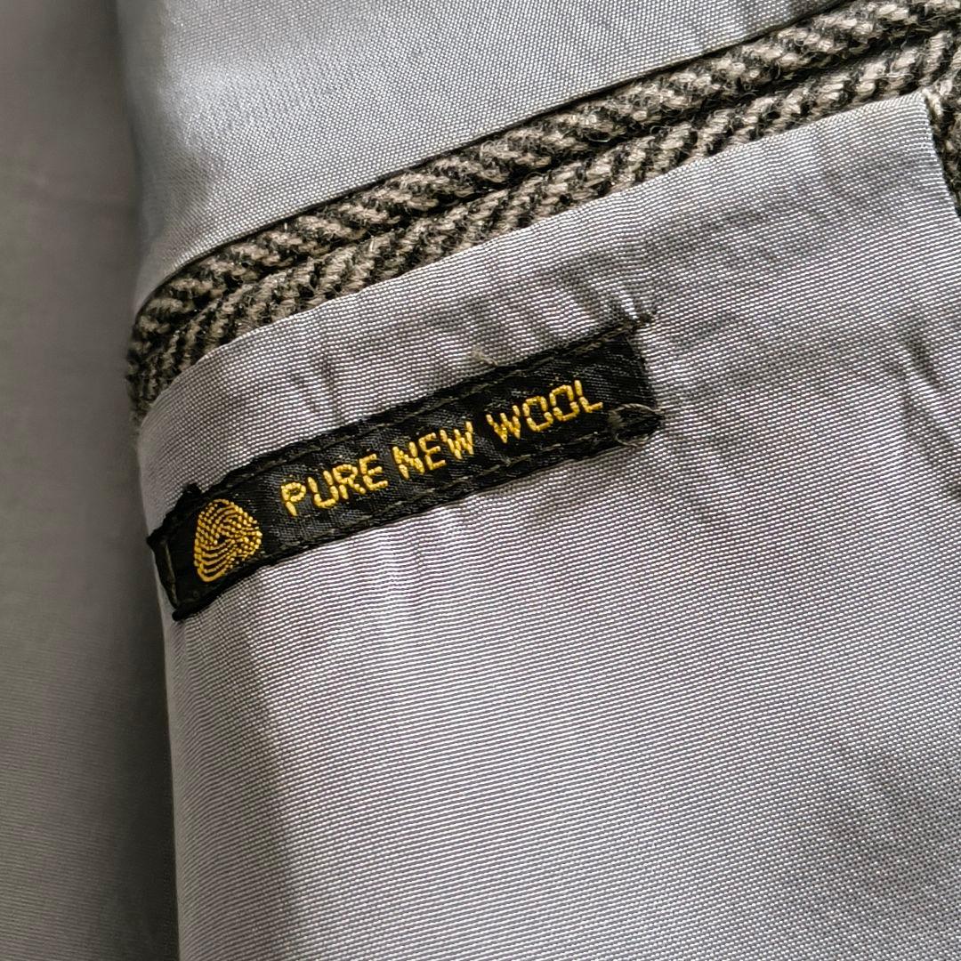 XL相当 テーラード ヘリンボーン エルボーパッチ くるみボタン