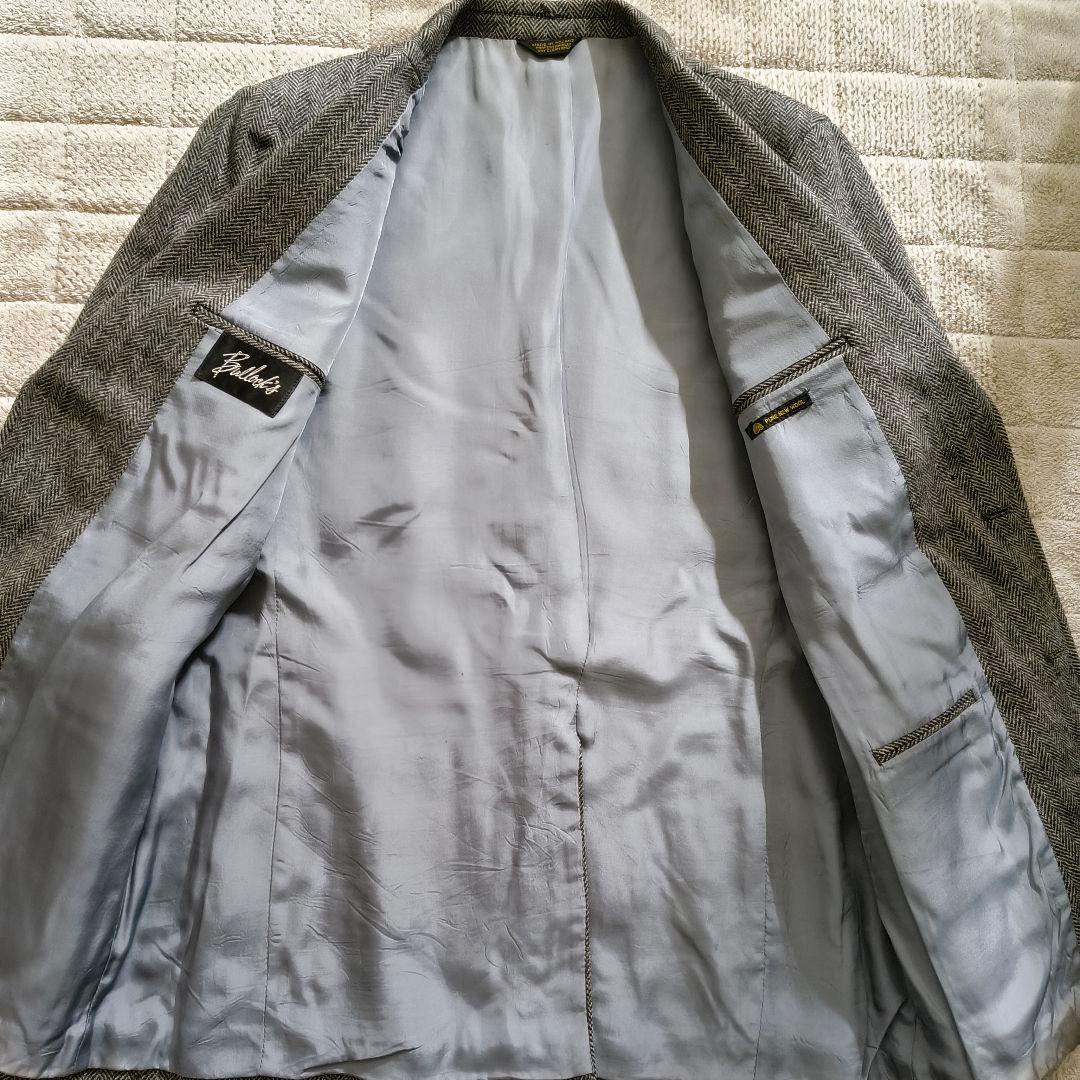 XL相当 テーラード ヘリンボーン エルボーパッチ くるみボタン