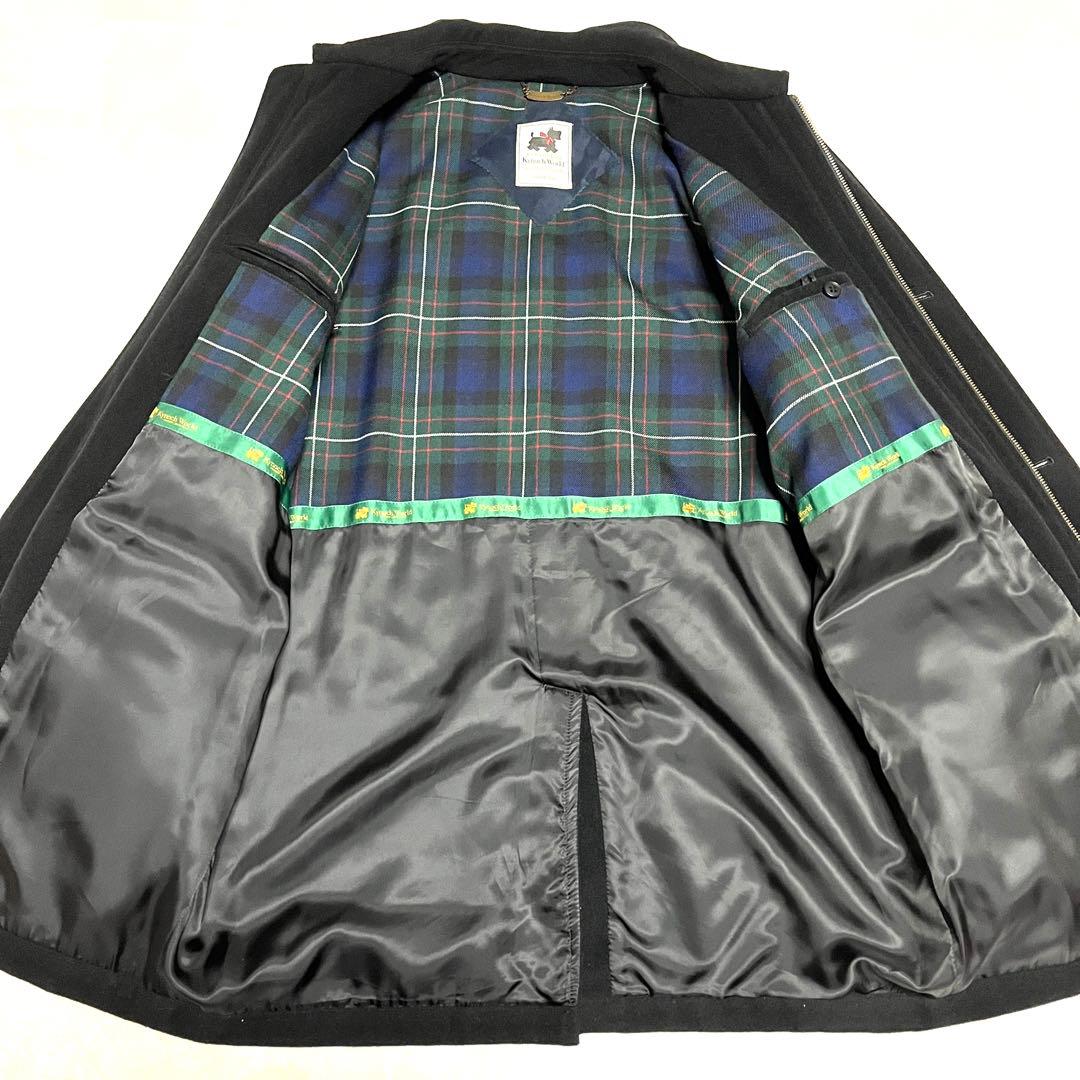 ★美品★90s★カイノックワールド★アンゴラ混ウールハーフコート★Lサイズ★黒★