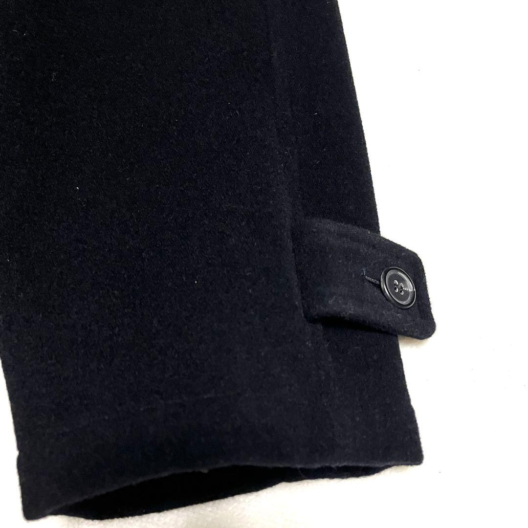 ★美品★90s★カイノックワールド★アンゴラ混ウールハーフコート★Lサイズ★黒★