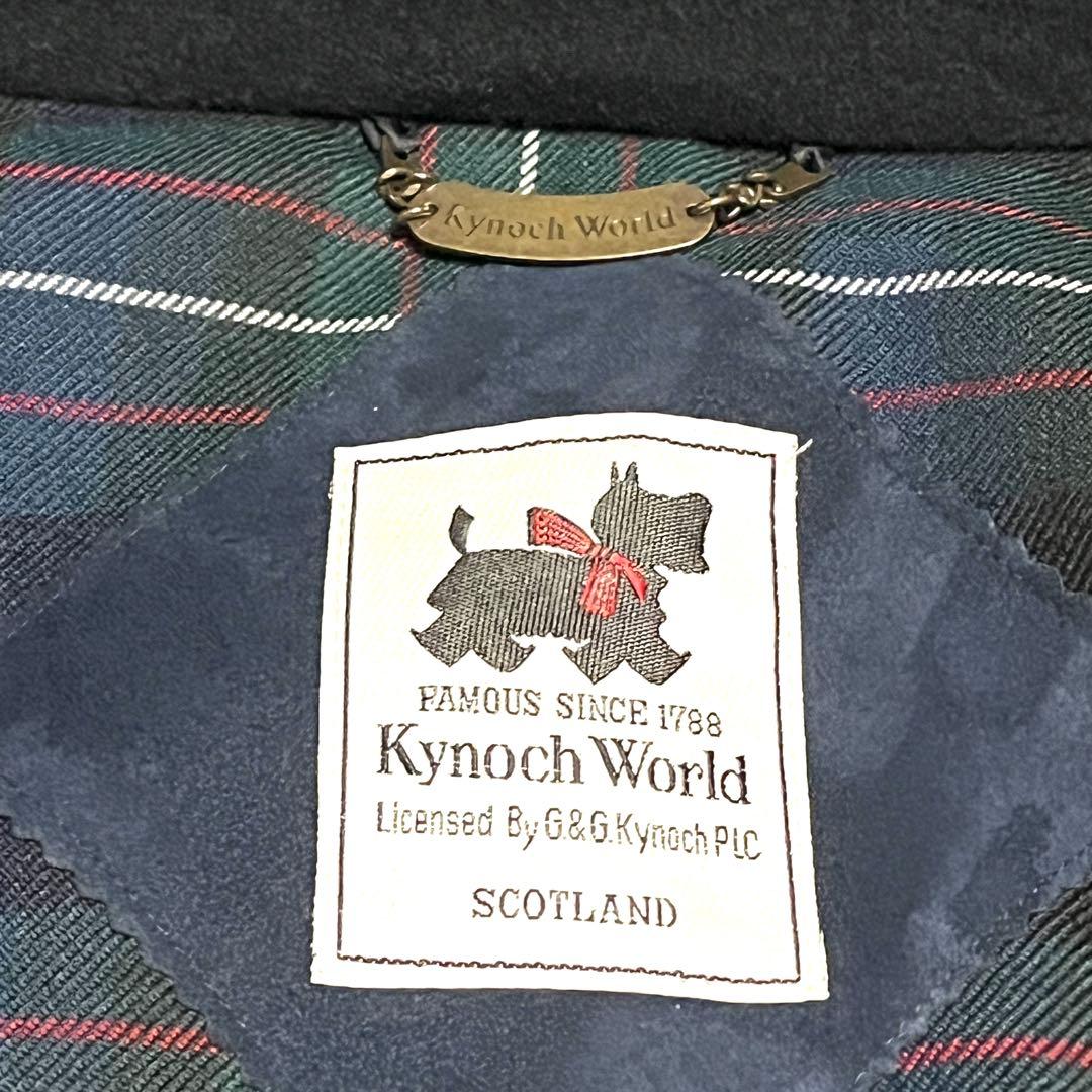 ★美品★90s★カイノックワールド★アンゴラ混ウールハーフコート★Lサイズ★黒★