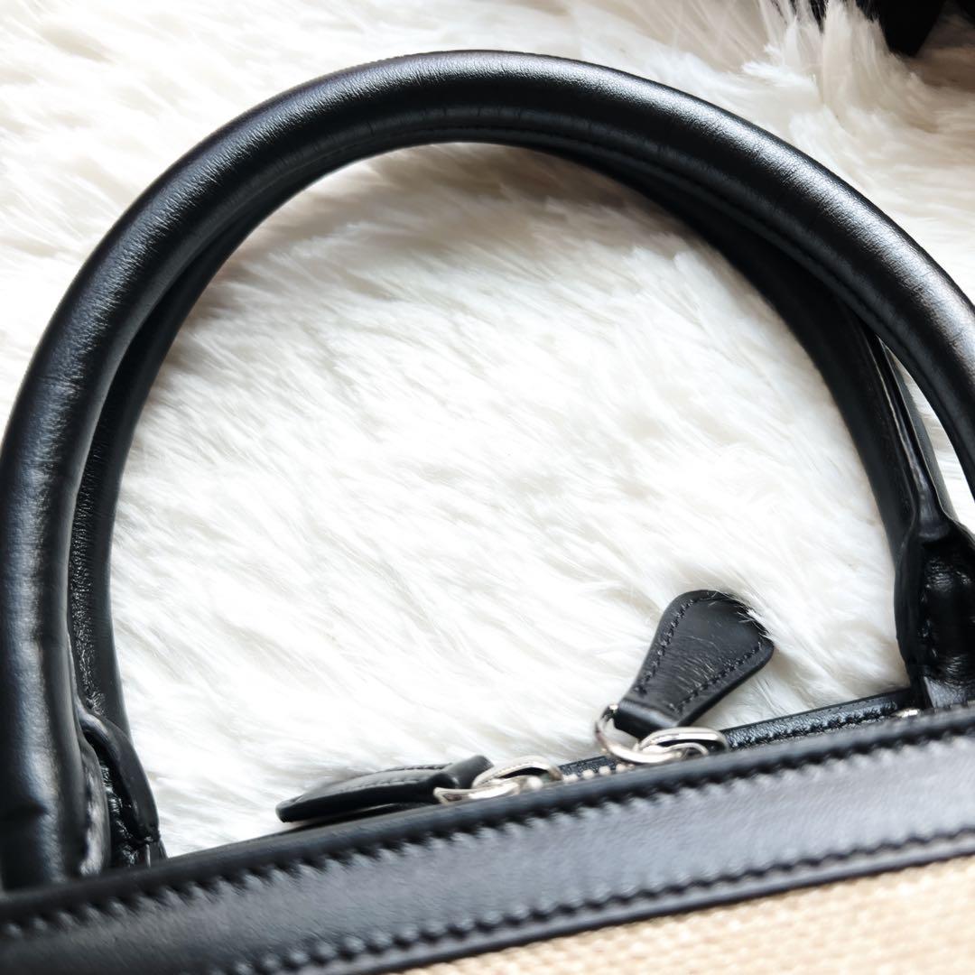 極美品　foxyフォクシー　キャンバス　レザー　本革　ショルダー　バッグ